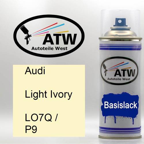 Audi, Light Ivory, LO7Q / P9: 400ml Sprühdose, von ATW Autoteile West.
